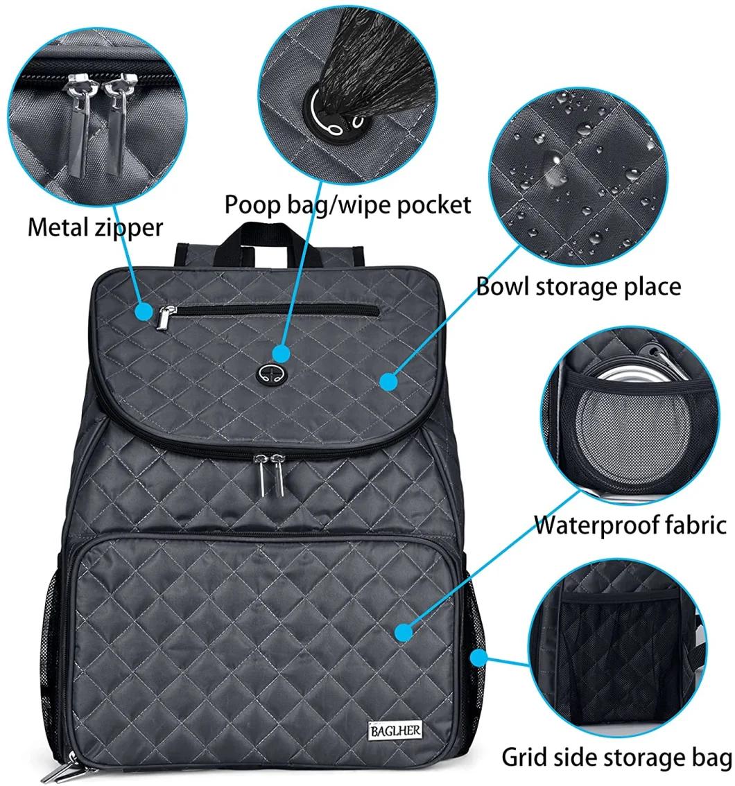 Multi-Funtional Food Pocket Garbage Pet Carrier Travel Pet Dog Travel Backpack