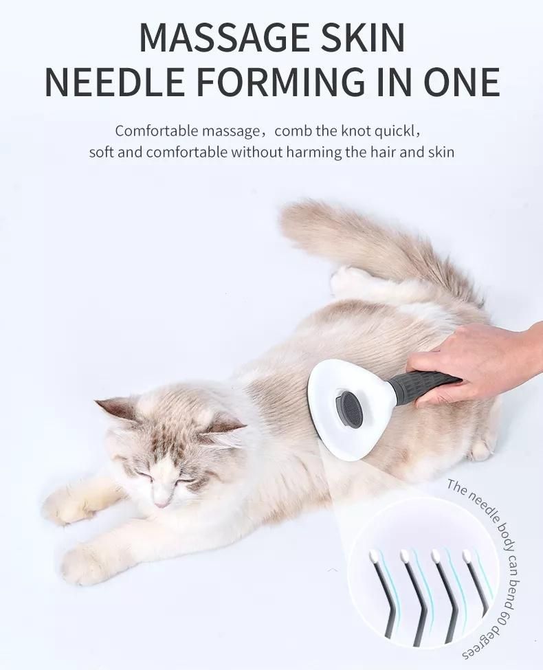 Portable Dog Plastic Round Head Tooth Pet Hair Comb Grooming Brush Pet Hair Remover