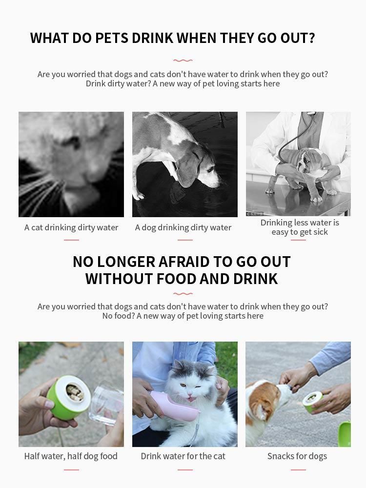 Pet Supplies Pet Dog Water Bottle Feeder Bowl Portable Water Food Bottle Cat Pets Outdoor Travel Drinking Food Feeding Dispenser