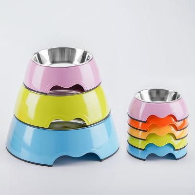 Stainless Steel Dog Bowls Double Melamine Dog Bowl Non-Slip Pet Bowl Feed Water Cat Supplies