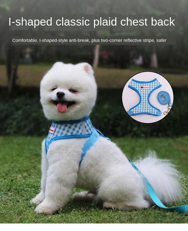 Vest-Style Dog Chest Strap Summer Breathable Lattice Pet Chest Strap Dog Rope Pet Harness