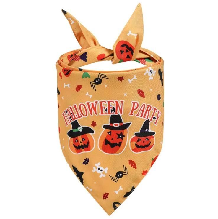 Festival Custom Halloween Adjustable Soft Pet Triangle Scarf Dog Bandana