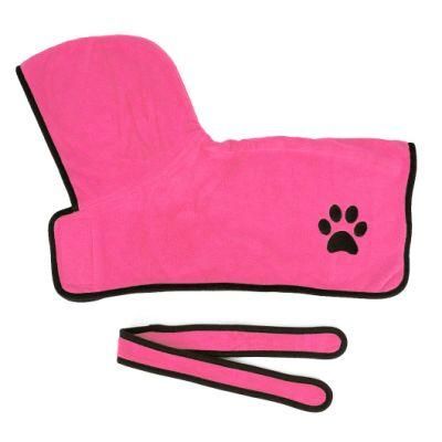 Super Absorbent Soft Towel Robe Dog Cat Bathrobe Grooming Quick-Dry Pet Supply