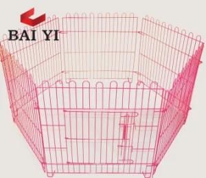 Eco Friendly Dog Products Pink Color Folded Metal Dog Exercise Pen Playpen