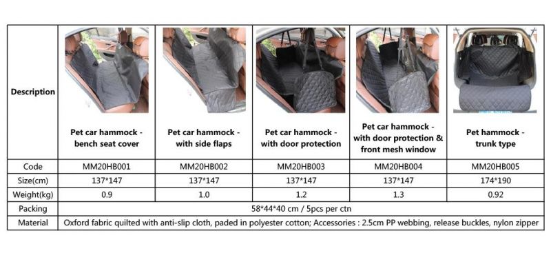 Wholesale Waterproof Easy-Cleaning Back Seat Cover Car Dog Hammock Pet Supply