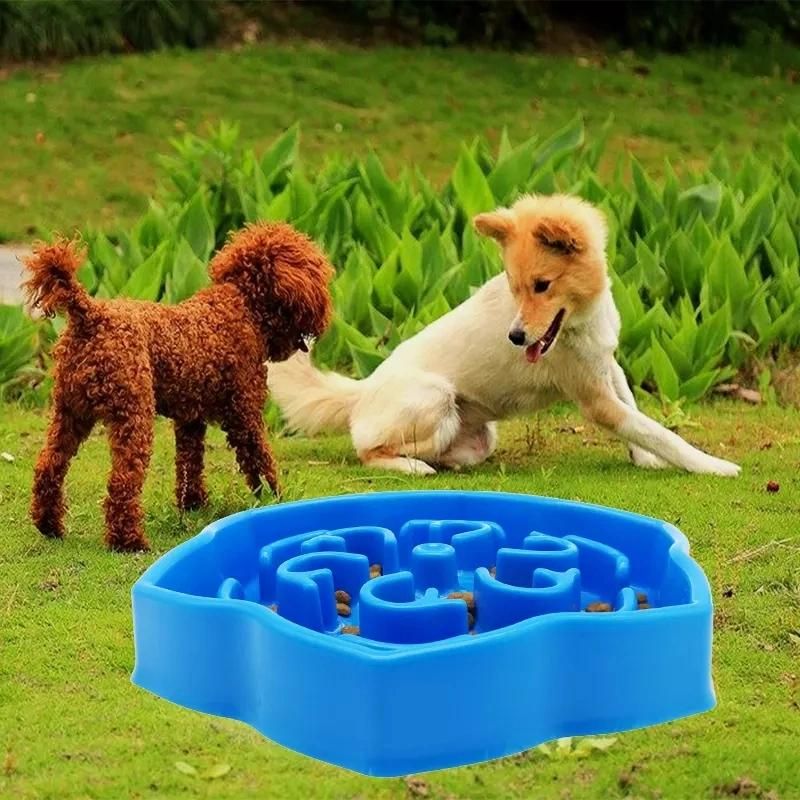 Healthy Pet Feeder Slow Eating Pet Dog Plate Bowl