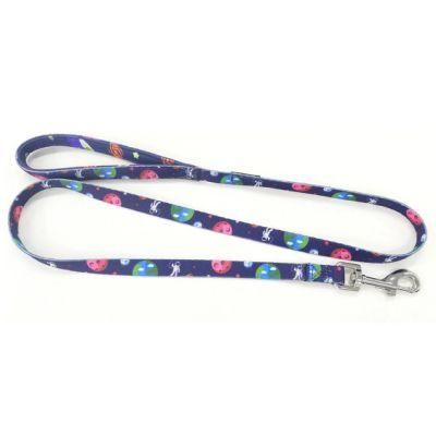 Custom Pattern Printed Thick Long Pet Leash with Strong Hook