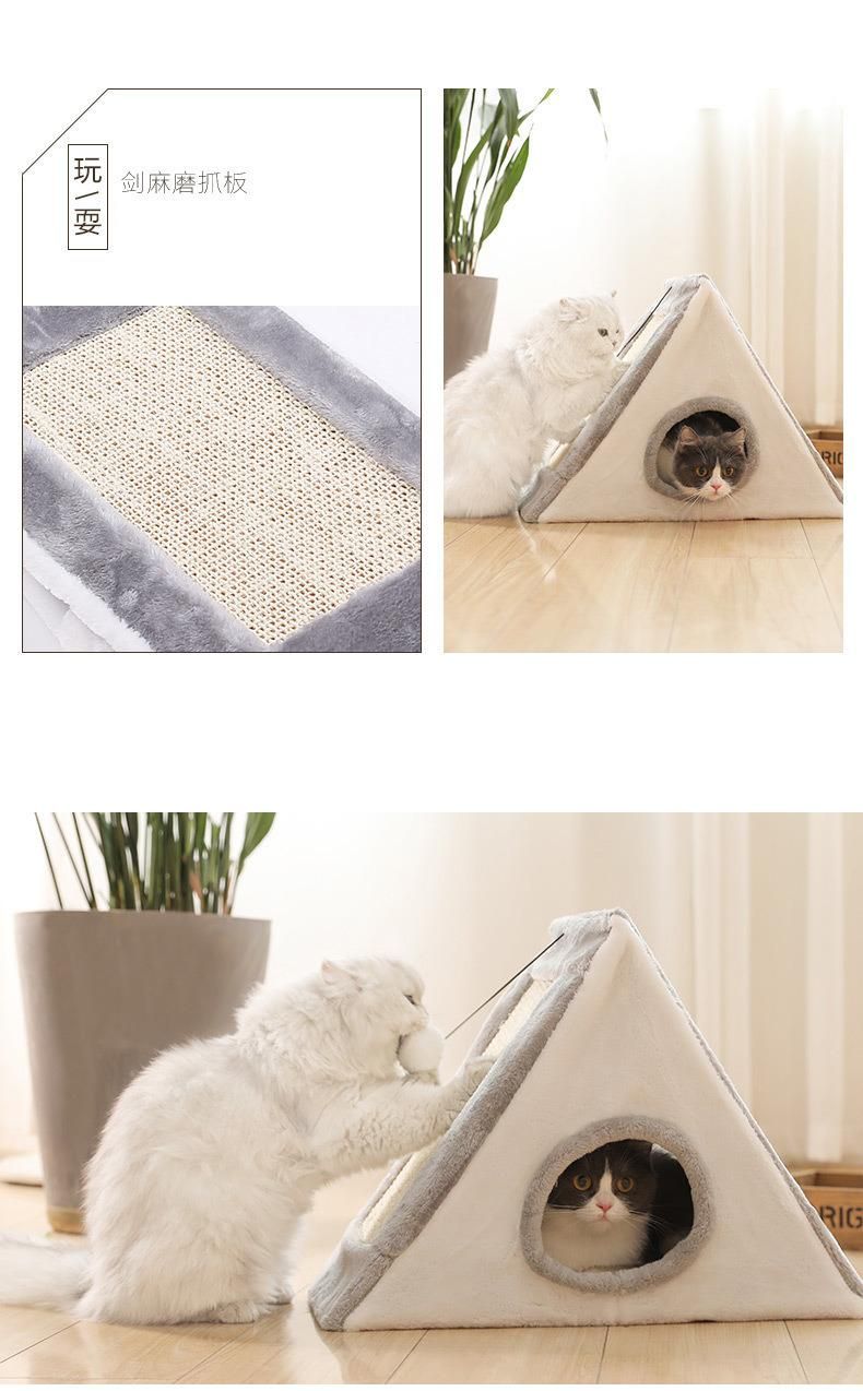 Triangle Cat Scratch Plate Cat Grinding Paws Sisal Hip Cat Climbing Cat Nest Cat Supplies Cross Border Cat Toys