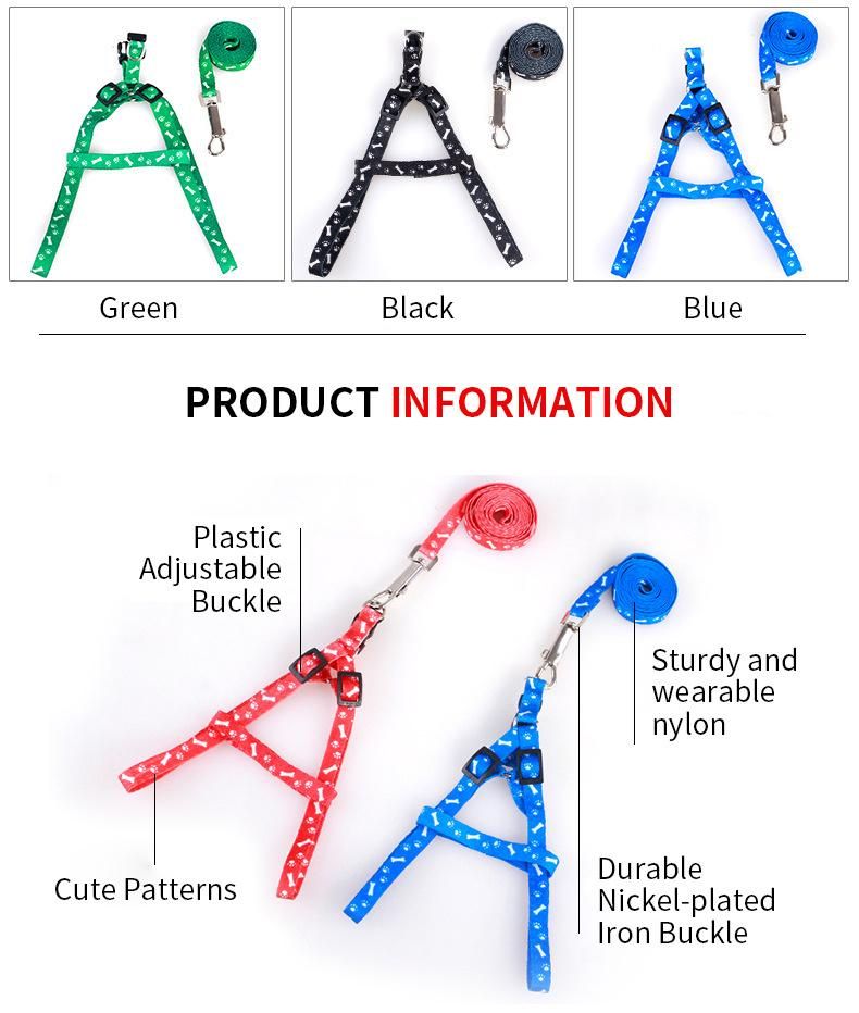 2022 Polyester Printing No Pull Multi-Colors Training Adjustable Pet Harness