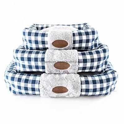 Luxury Pet Dog Bed Rectangle Washable Cat Bed Plaid Dog Nest Cotton Soft Pet Cat Sleeping Sofa Dog Resting Bed