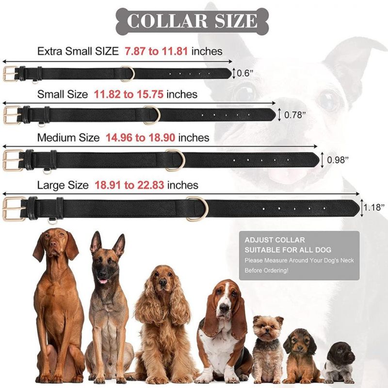 Flexible and Super Soft Leather Dog Collar with Multiple Colors