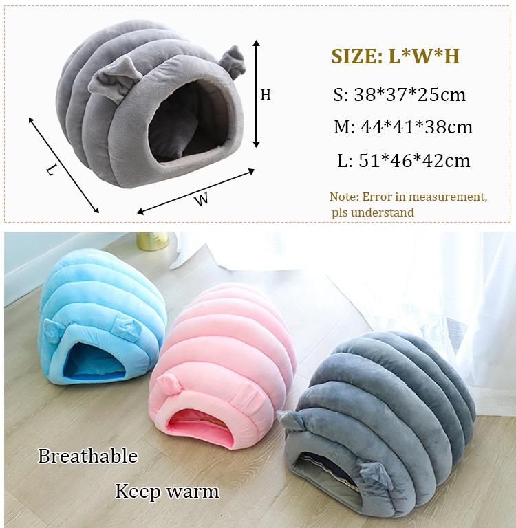 Plush Sheep Shape Cave House Bed with Pad for Kitty Dog Pet Puppy Pet Bed Pet Products Nest