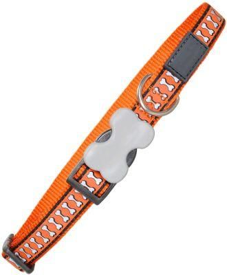 Adjustable Reflective Dog Collar with Buckle Bone Clip