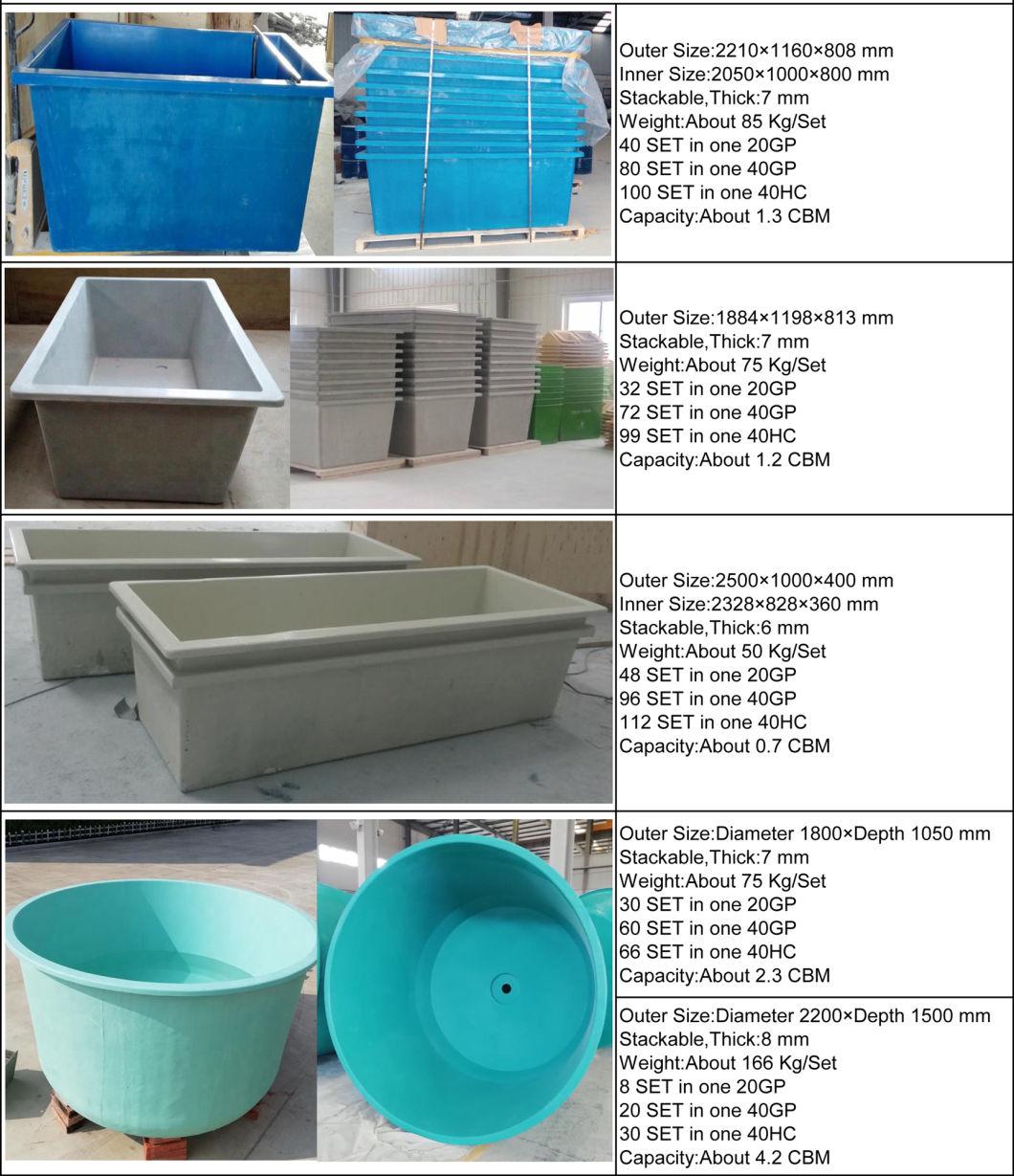 Factory Supply Fiberglass Aquariums Customized FRP Fish Pond