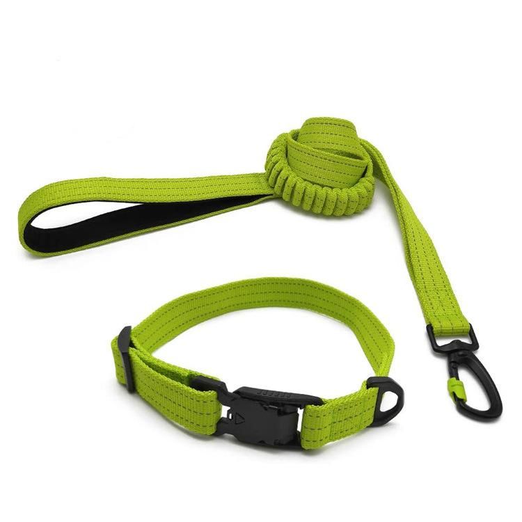 New Arrival Elastic Rope Lead Dog Reflective Leash with Safety Lockable Hook Pet Collar with Quick Side Release Magnetic Buckle Design