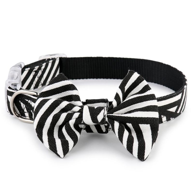 Stripe Pets Dogs Cats Bell Collars with Bowknot