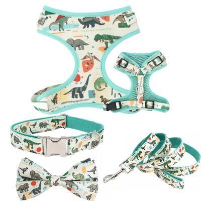 Free Design Pet Harness Sublimation Pet Harnesses Dog Harness Set Luxury with Bowtie