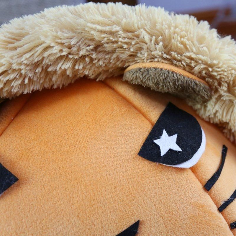 Fluffy Tiger Dog Cartoons Cute Houses Wholesale Soft Fabric Tent Nest Pet Bed