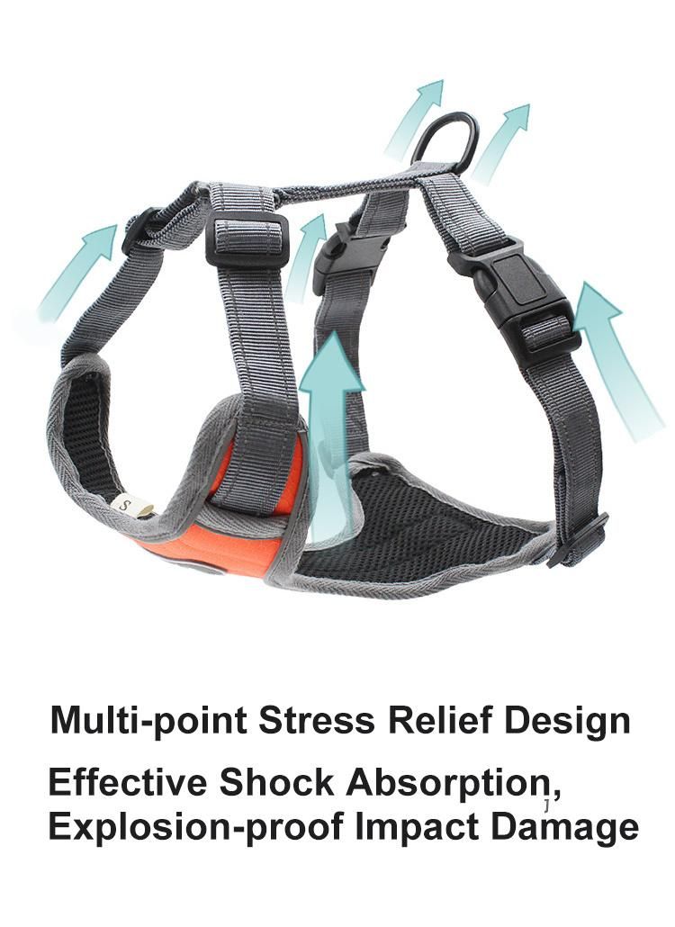 New Design Breathable No Pull Chest Easy Walk Pet Harness Big Dog Adjustable Reflective Dog Harness