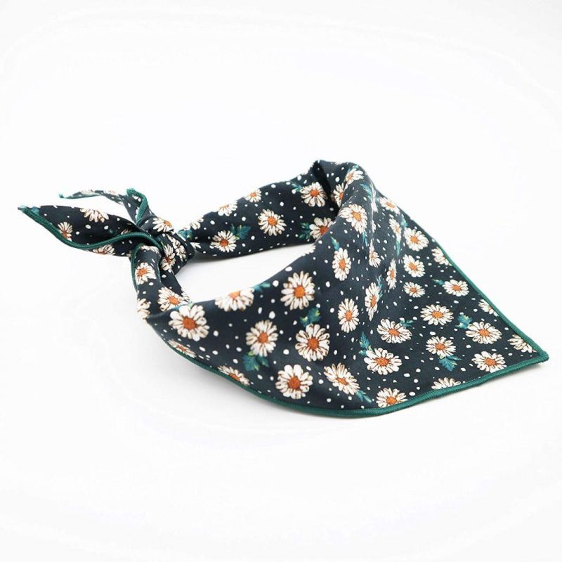 Cotton Fabric Pattern Dog Collar Bandana Set