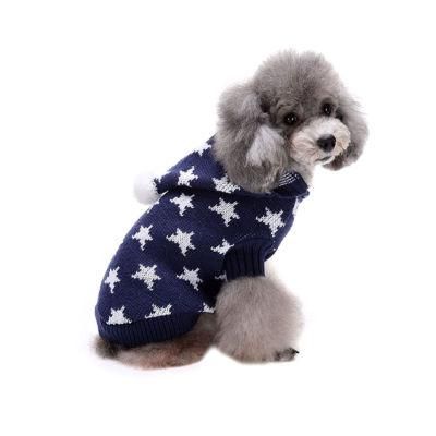 Little Stars Pattern Pet Sweater for Medium Small Hoodie Dog Sweater