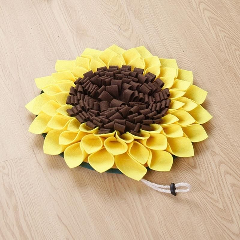 Pet Dog Snuffle Mat Nose Smell Training Sniffing Pad Feeding Bowl Sunflower Puzzle Toy