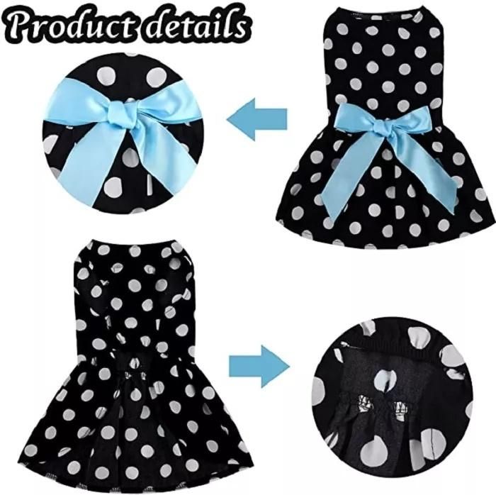 Wholesale Nice Dog Dress Clothes Princess Lovely Bow Puppy Dress Polka DOT Pet Apparel Dog Dress Clothes