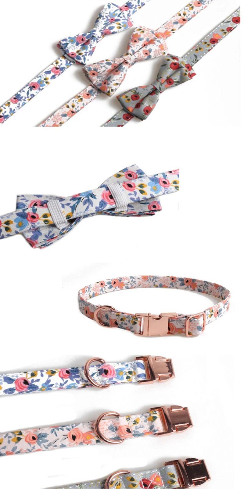 Adjustable Cute Bow Collar Pet Collar with Metal Buckle Dog Collar