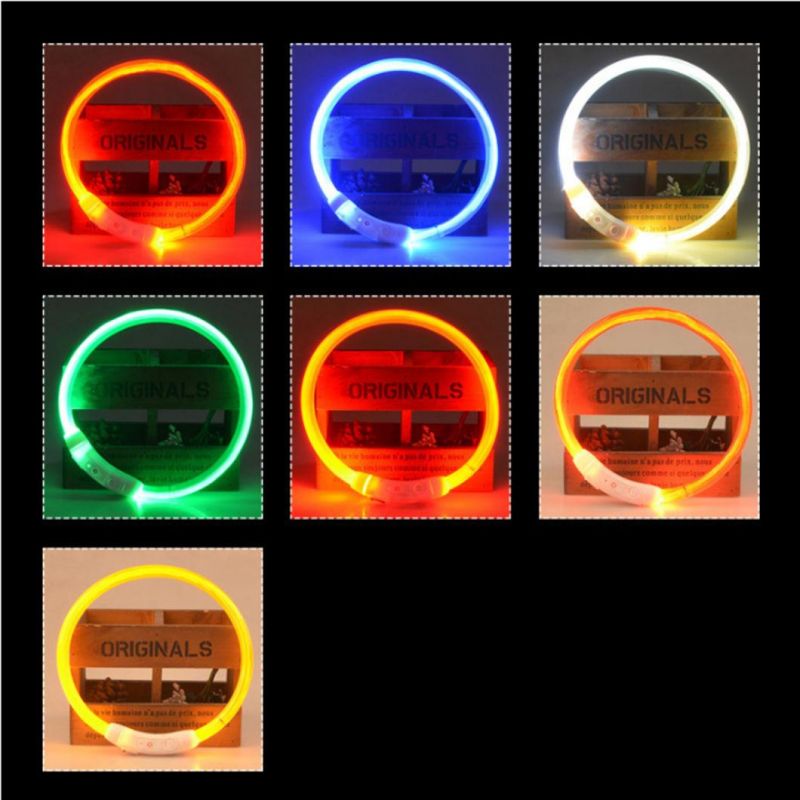 LED Dog Collar USB Rechargeable Glowing Pet Dog Collar