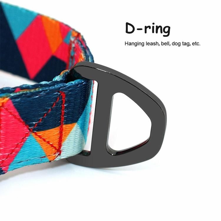 Wholesale Custom Pringtings Logo Adjustable Soft Metal Buckle Polyester Wedding Fabric Quick Release Pet Dog Collar