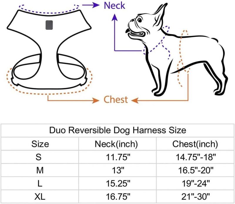 Super Comfort Duo Reversible Mesh Dog Harness Durable Soft & Heavy Duty with Various Fashionable Design, Comfort Dog Harness for Girls, Boys, Puppy, Adults