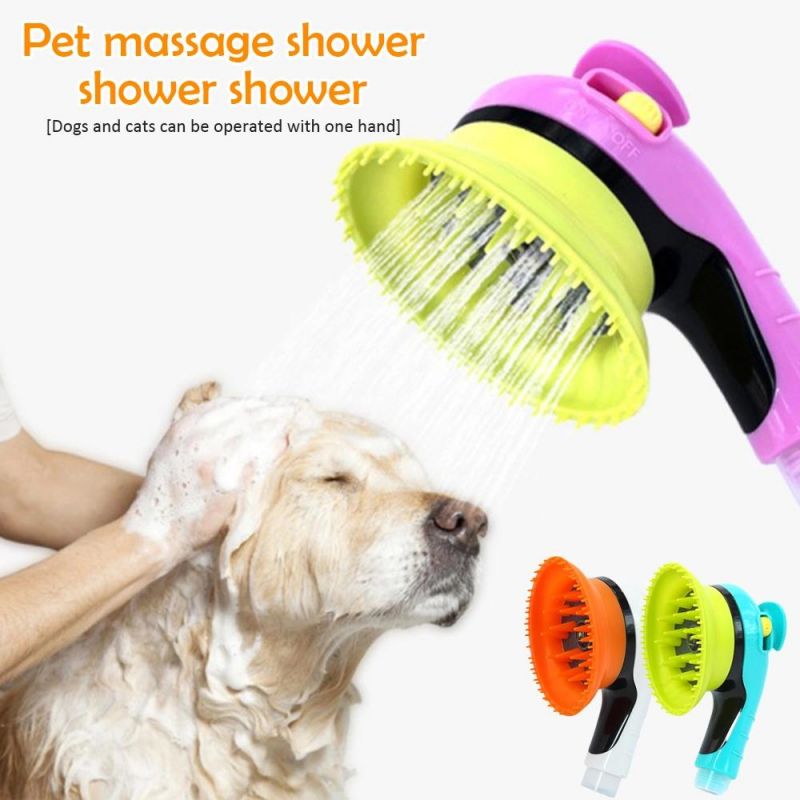 Pet Dog Bath Comb Sprayer Comfortable Pet Grooming Brush Cleaner