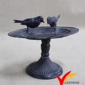 Antique Cast Iron Metal Tray Bird Feeder