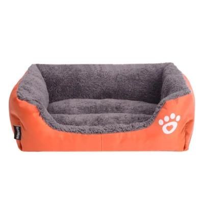 Manufacturer Wholesale Multi-Design Square Kennel Footprints Waterproof Durable Soft Fleece Big Dog Bed