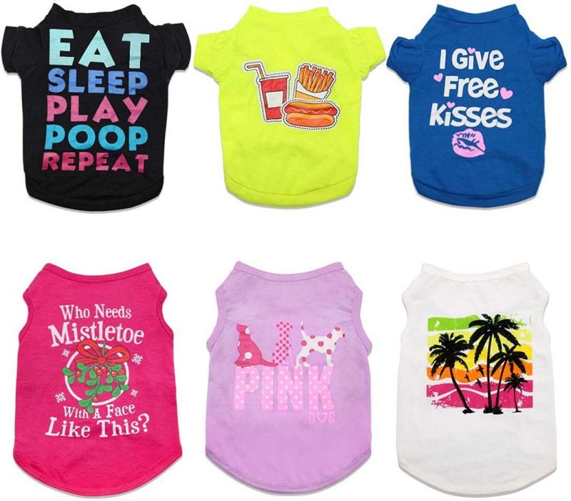 Wholesale Multicolor Simply Soft Printed Dog T-Shirt Ropa PARA Perros Dog Sweater Pet Clothes