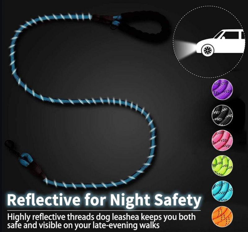 Strong Dog Lead Comfortable Padded Handle Reflective Custom Dog Leash Rope Dog Leash