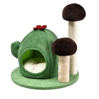 New Design Cactus Cat Tree Scratcher Cat Tree with Innovative Pet Bed