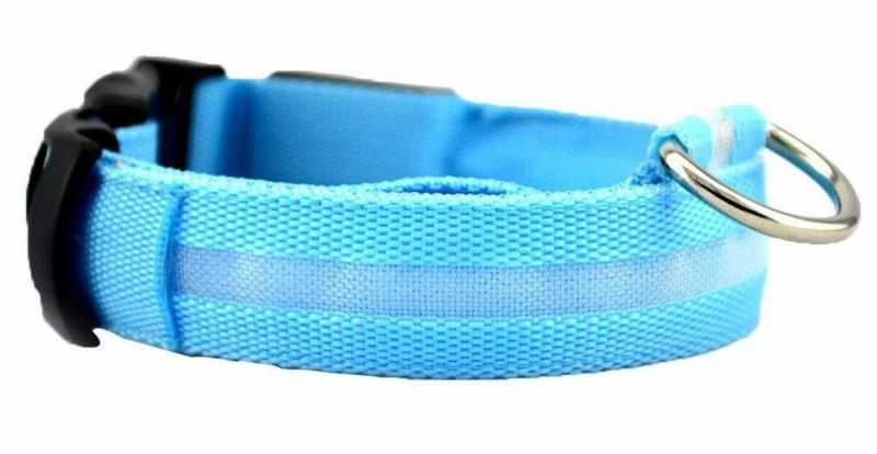 New Design LED Flashing Pet Collar Striped Reflective Dog Collar