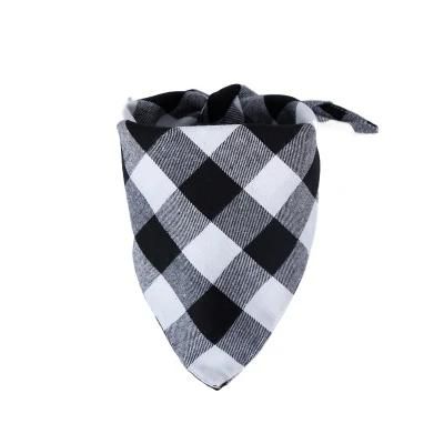 Amazon Best Seller Triangle Bibs New Styles Dog Kerchief Promotion Plaid Printing Cotton Pet Bandanas