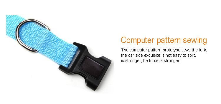 Breathable Polyester Pet Accessories, Durable Adjustable Safety Buckle Leash Dogs Necklace Solid Color Dog Collar//