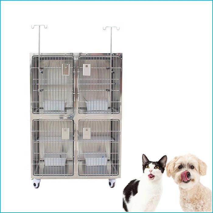 Stainless Steel Big Pet Cages Carriers Houses and Injection Veterinary Animal Cage for Veterinary Hospital or Clinic