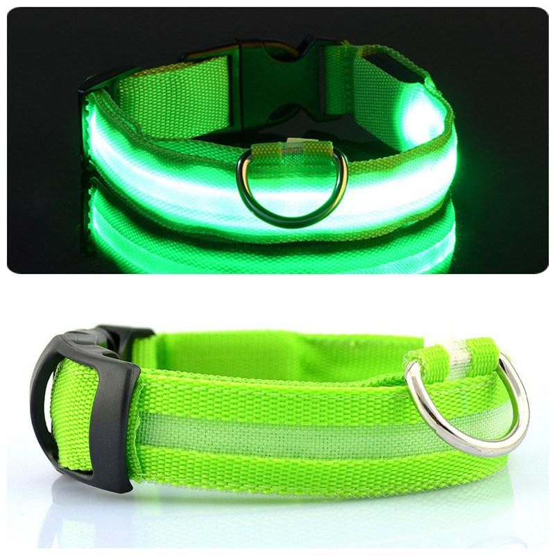 LED Pet Dog Collar Safety Night Light Anti-Lost/ Car Accident Avoid Luminous Collar