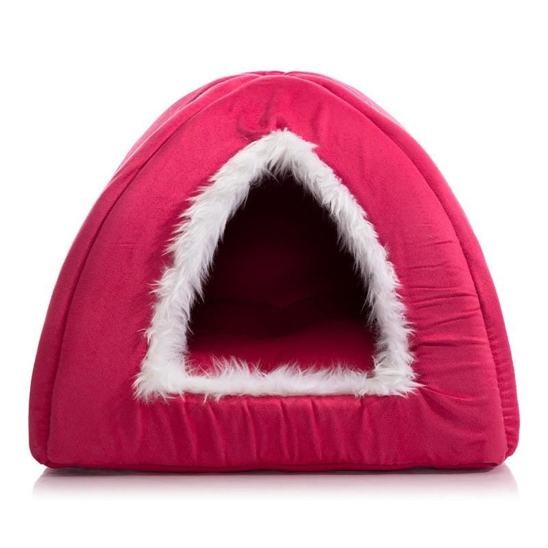 Red Dog Feeding Mat Cat House Products Winter Pet Tent Comfortable Bed