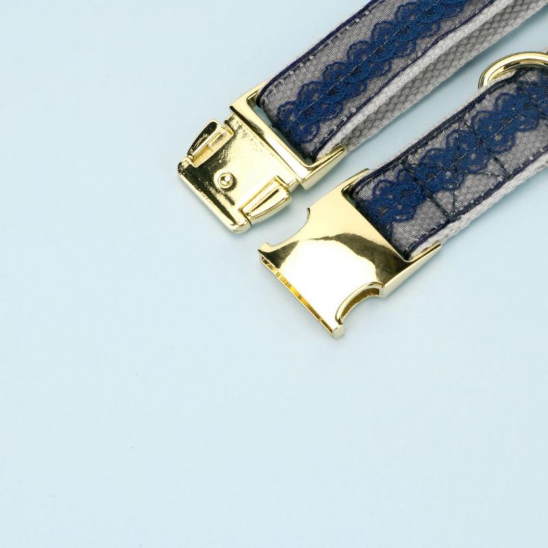 Cotton Webbing with Lace Decoration Custom Dog Collar