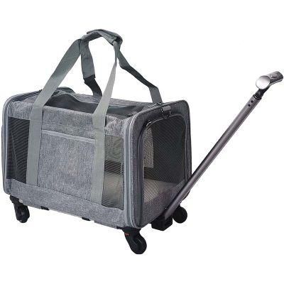 Travel Large Trolley Wheelchair Mesh Handle Carring Pet Roller Bag