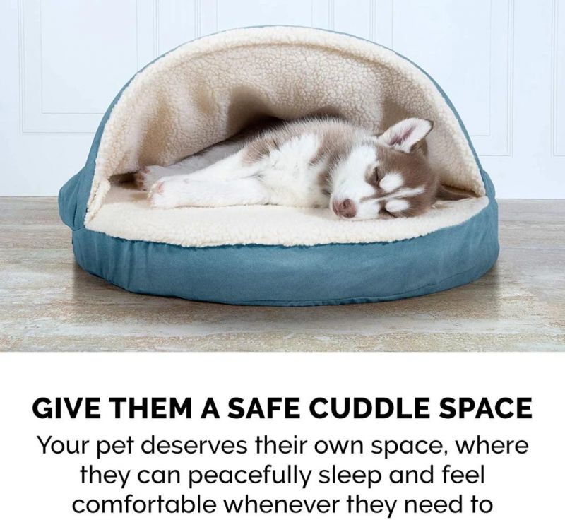 Orthopedic Round Cuddle Nest Faux Sheepskin Snuggery Blanket Burrow Pet Bed