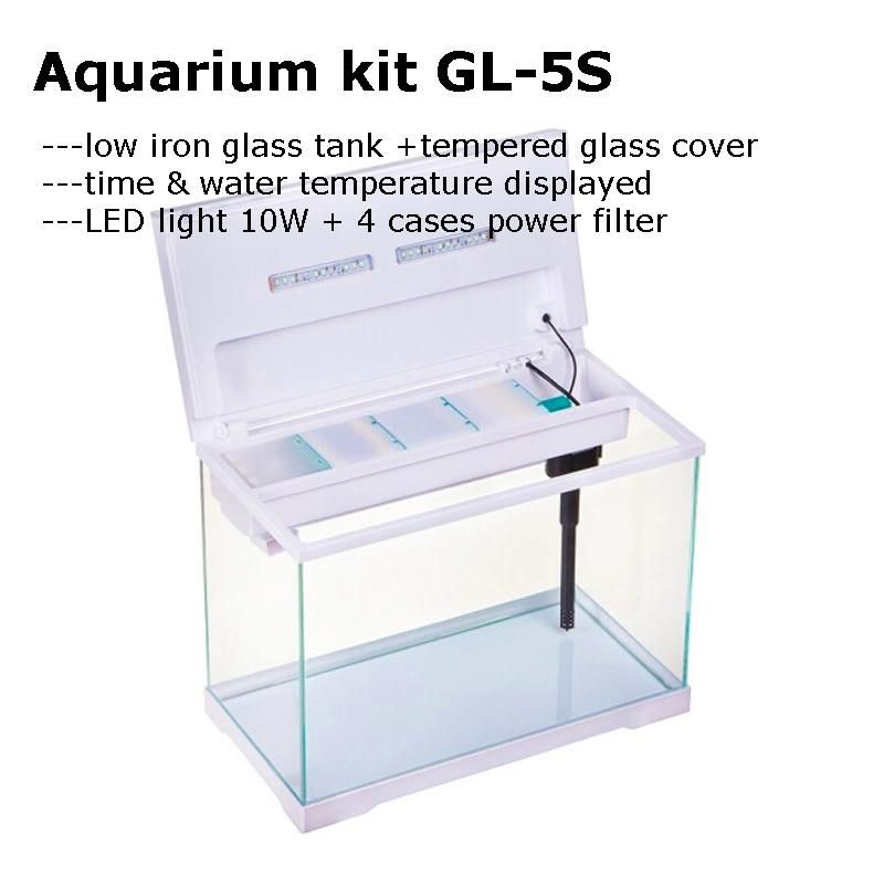 50 Liters Aquarium Kit Low-Iron Glass Tank Tempered Glass Cover