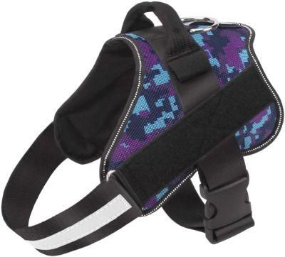 Tactical Dog Training Harness No Pulling Front Clip Reflective K9 for Purple Camo
