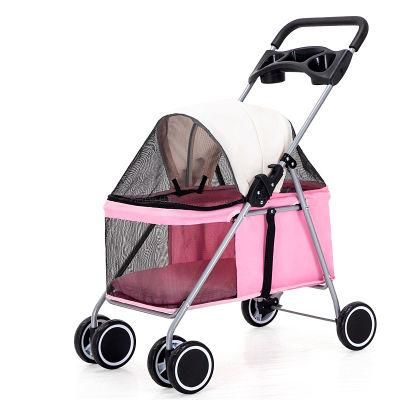 Eco-Friendly Oxford Pet Dog Stroller Folding Portable Large Cats Cart Pet Trolley for Dogs