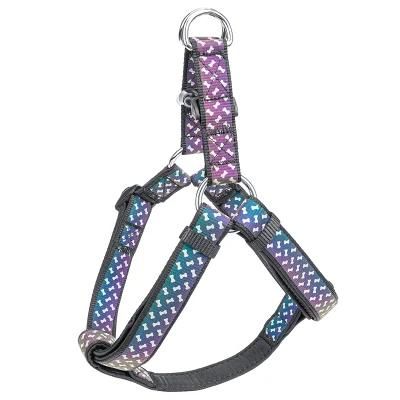 Colorful Reflective Nylon Bondage Black Neoprene Dog Harness